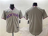 Men's New York Mets Team Big Logo Gray 2025 Limited Stitched Jersey,baseball caps,new era cap wholesale,wholesale hats